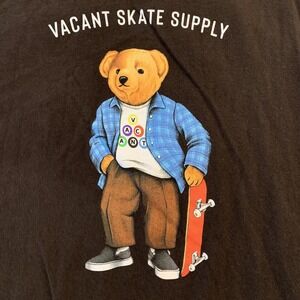Vacant Skate Supply Shirt Mens Extra Large Brown Bear Graphic Pretty Vacant